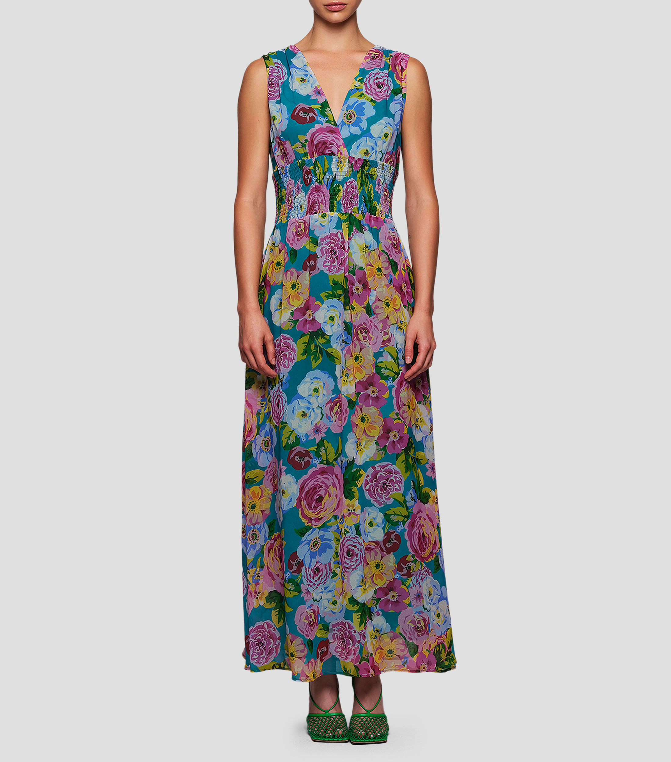 Vestido largo estampado Mujer